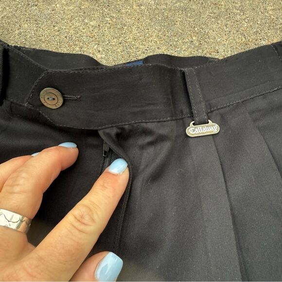 Vintage 90s Callaway Ladies Black High Rise Pleated Golf Shorts By Nordstrom 6 - Picture 4 of 12